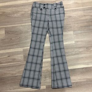 Wet Seal Black and White Plaid Flare Pants